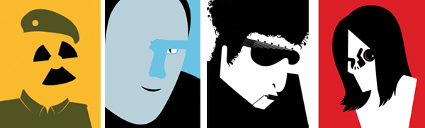 Norma Bar's depiction of celebrities with clever use of negative space Norma Bar's depiction of celebrities with clever use of negative space